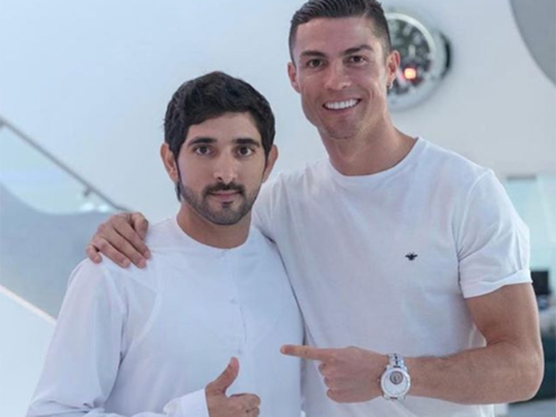كريستيانو رونالدو يلتقي ولي عهد دبي... شاهد الصور